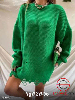 Туника оверсайз дырявый вязаный - Bruno фото 4