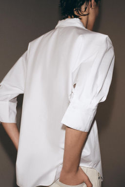 CAMISA ESCOTE PICO ZW COLLECTION / Blanco - Zara фото 10