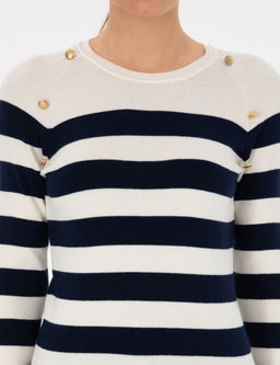 Ekru Slim Fit D__me Detayl_ Kazak