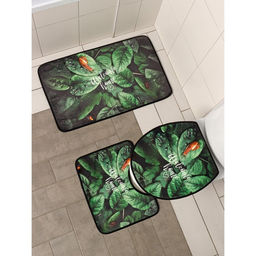 Набор ковриков для ванны и туалета Доляна Тропики, 3 шт, 50?80, 45?50, 38?43 см фото 6