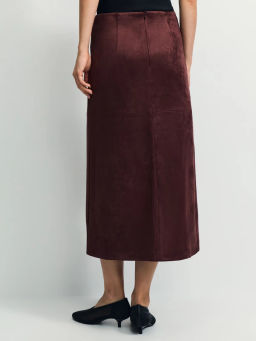 Юбка миди из искусственной замши / Zarina