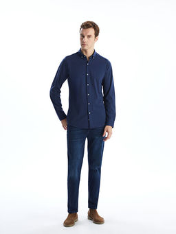 Slim Fit Uzun Kollu Gabardin Erkek G?mlek