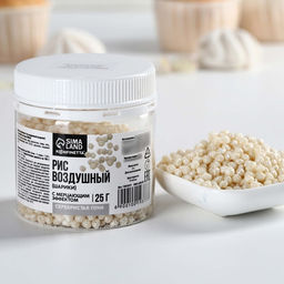Рисовые шарики блестящие Серебристые для капкейков, тортов и куличей, 25 г. - KONFINETTA фото 2