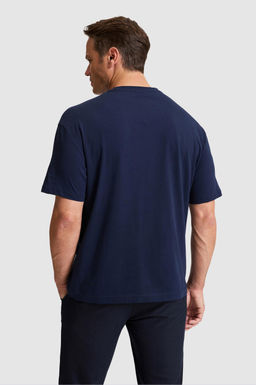 Erkek Lacivert Comfort Fit Bisiklet Yaka Basic Ti__rt