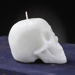 Цена за 2 шт. Свеча фигурная ритуальная "Череп", 6 см, белый