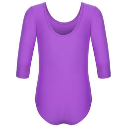 Купальник гимнастический Grace Dance, с рукавом 3/4, р. 28, цвет фиолетовый  фото 9
