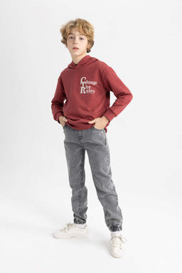 Толстовка с капюшоном и принтом для мальчика - Defacto фото 2