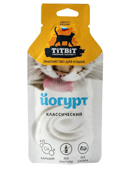 Титбит Йогурт классический для кошек 15 г 1/14