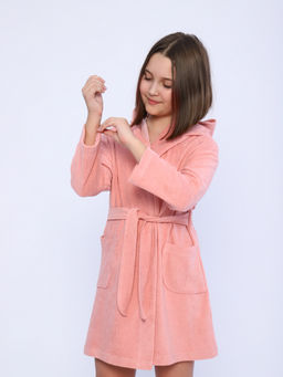 Халат подростковый из махры Нежность светло - розовый - Амадэль фото 15