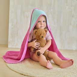 Полотенце уголок махровое Крошка Я, 75х75 см, цвет мятный/розовый, 100% хлопок, 360 г/м2  фото 11