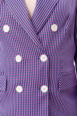 Жакет Swallow 816.1 Лилово-молочная мелкая гусиная лапка фото 8