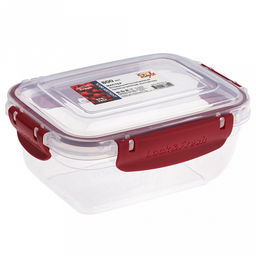 Контейнер для продуктов пластмассовый Мастер 0,8л, прямоугольный, с клипсами, воздухонепроницаемый (герметичный), съемный силиконовый уплотнитель, подходит для СВЧ, цвета микс (Россия) - Домашняя мода фото 4