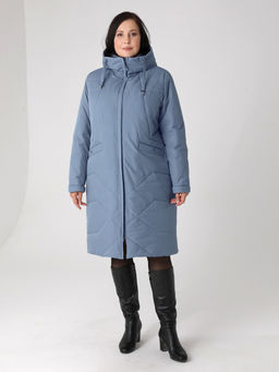 24418 Пальто серо-голубой - Dizzyway фото 5