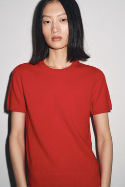 100% CASHMERE SHORT SLEEVE SWEATER - Zara фото 2