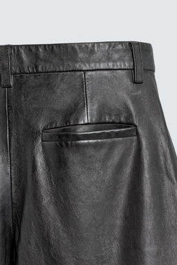 LEATHER STRAIGHT-LEG TROUSERS - Zara фото 10