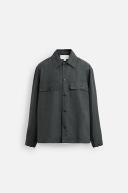 RELAXED FIT 100% HEMP OVERSHIRT - Zara фото 7