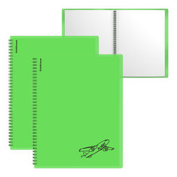 Цена за 4 шт. Папка файловая пластиковая на спирали ErichKrause Neon Transport, с 30 прозрачными карманами, A4, зеленый, ассорти (в пакете по 4 шт.)