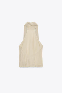 METALLIC THREAD HALTER TOP - Zara фото 9