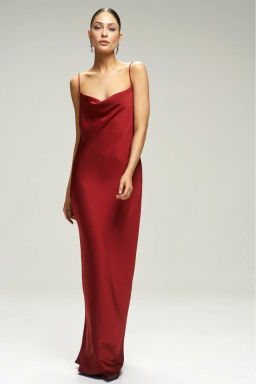 Платье-комбинация на тонких бретелях Red