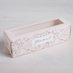 Цена за 5 шт. Коробка для макарун, кондитерская упаковка, Present 18×5.5×5.5 см