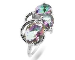 Кольцо из серебра мистик кварц, Марте