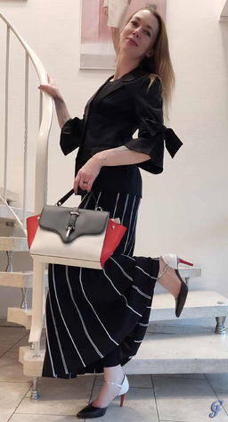 Платье, черно-белое