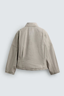 CAZADORA BOXY FIT LAVADA / Gris / Tostado - Zara фото 8