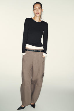 DOUBLE CONTRAST T-SHIRT - Zara фото 8