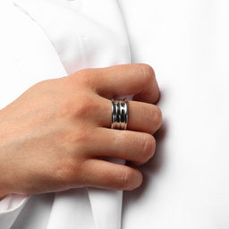 Кольцо металл Тренд катушка, цвет серебро, размер 16 - Qf фото 3