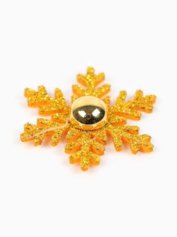 Цена за 2 шт. Декор новогодний Снежинка, золотой, 3?3 см, набор 10 шт.