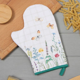 Варежка-прихватка Этель Полевые цветы 20х28см,саржа, 100% х/л, ватин 250г/м2