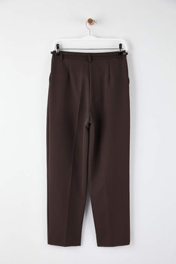 Kahverengi Kemerli Havuc/Salvar Kal?p Dokuma Pantolon TWOAW26PL00167 - Trendyolmilla фото 6