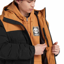 Куртка Timberland Jacket Hood Puffer оранжевая  фото 3
