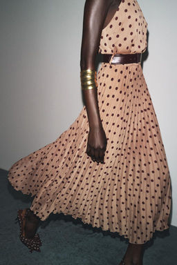POLKA DOT MIDI DRESS WITH BELT - Zara фото 2