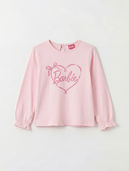 Bisiklet Yaka Barbie Uzun Kollu K?z ?ocuk Ti??rt