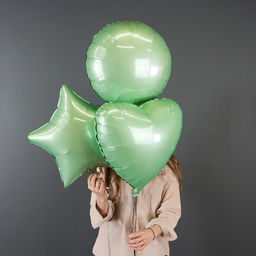 Цена за 5 шт. Шар фольгированный 18" «Мятный макарунс», круг