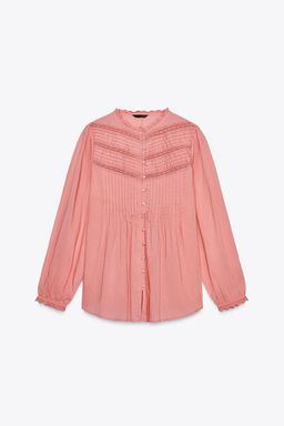 ROMANTIC LACE TRIM BLOUSE - Zara фото 5