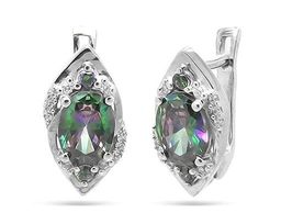 Серьги из серебра мистик кварц, Паланья