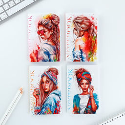 Цена за 4 шт. МИКС блокнотов А6, 32 листа Девушки