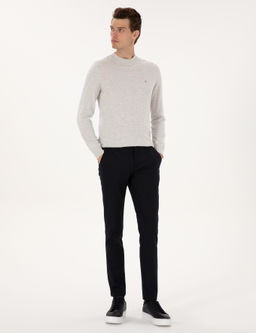 Lacivert Slim Fit Beli Lastikli Kanvas Pantolon - Pierre cardin фото 3