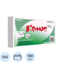 Конверт белый E65 стрип 110х220 80г КОМУС 100шт/уп 12уп/кор  фото 2