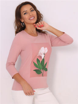 Лонгслив Апрель 1ЖДЛД2255804 хлопок с лайкрой светло-розовый  фото 3