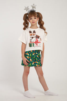 Пижама для девочки ПД-019-073 Кот Новый год