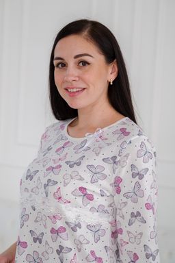 Ночная сорочка женская из футера Капучино бабочки - Амадэль фото 3