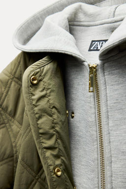 WATER-REPELLENT QUILTED HOODED JACKET - Zara фото 7