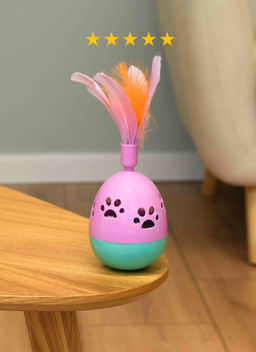 Игрушка для кошек, неваляшка с перьями, 21,5 см. PS116