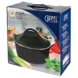 3834 GIPFEL Форма для запекания с крышкой MAJOLICA 28х25х16см. Материал: жаропрочная керамика. Цвет: темно-зеленый  фото 4