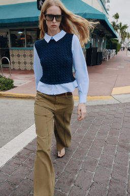 CONTRAST POPLIN SHIRT