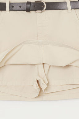 TRENDYOLMILLA Bej Kemerli Dusuk Bel Mini Denim Sort Etek TWOSS25SR00116  фото 7