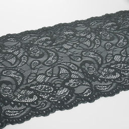 Кружевная эластичная ткань, 225 мм, 2.7±0.5 м, графитовая